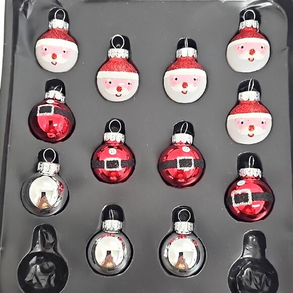 Radco Box of 12 Red and White Snowman and Silver Miniature Ornaments - Missing 6 - Picture 4 of 7